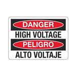 Danger High Voltage Peligro Alto Voltaje - 10" x 14" Sign